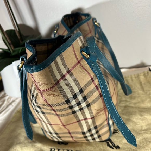 Authentic Burberry Shoulder Bag Tote Bag PVC/Leather Beige +Dust Bag - Picture 5 of 13